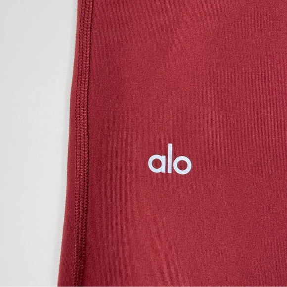 Small ALO Yoga Maroon Airbrush High Waist Bootcut Sculpt Leggings Cranberry Full - Picture 11 of 16